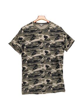Superdown Clara Camo Mini Dress Multicolor Short Sleeve T Shirt Dress Sz XS
